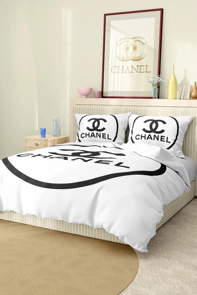 Marka Nevresim Takımı Çift Kişilik Pamuklu Saten Kumaş 6 Parça 3D Dijital Baskı Duvet Cover Set Model No:19