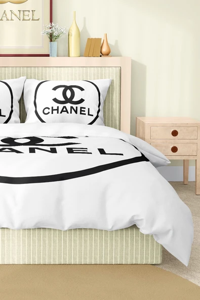 Marka Nevresim Takımı Çift Kişilik Pamuklu Saten Kumaş 6 Parça 3D Dijital Baskı Duvet Cover Set Model No:19 - 5