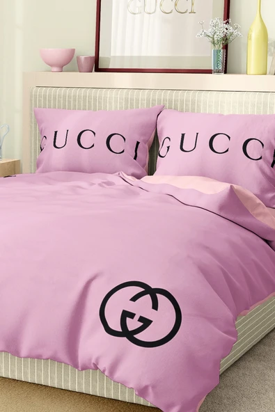 Nevresim Takımı Çift Kişilik Pamuklu Saten Kumaş 6 Parça 3D Dijital Baskı Duvet Cover Set Model No:50 - 3