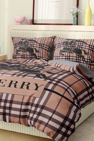 Marka Nevresim Takımı Çift Kişilik Pamuklu Saten Kumaş 6 Parça 3D Dijital Baskı Duvet Cover Set Model No:14 - 6
