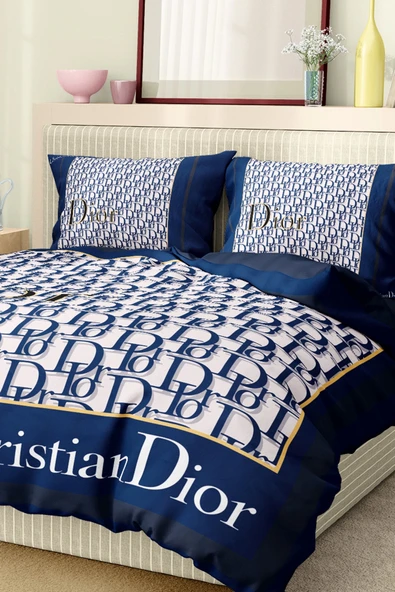 Marka Nevresim Takımı Çift Kişilik Pamuklu Saten Kumaş 6 Parça 3D Dijital Baskı Duvet Cover Set Model No:42 - 6