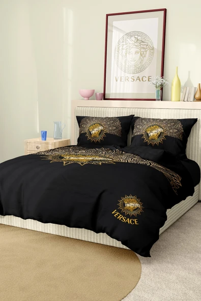 Marka Nevresim Takımı Çift Kişilik Pamuklu Saten Kumaş 6 Parça 3D Dijital Baskı Duvet Cover Set Model No:109