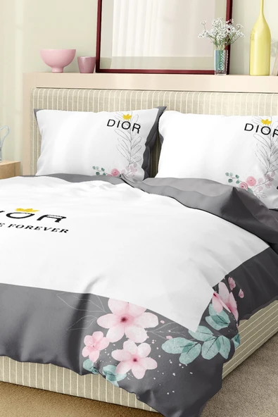 Marka Nevresim Takımı Çift Kişilik Pamuklu Saten Kumaş 6 Parça 3D Dijital Baskı Duvet Cover Set Model No:47 - 4