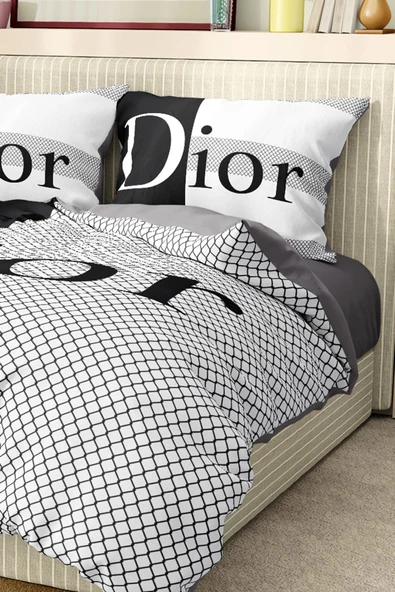 Marka Nevresim Takımı Çift Kişilik Pamuklu Saten Kumaş 6 Parça 3D Dijital Baskı Duvet Cover Set Model No:45 - 6