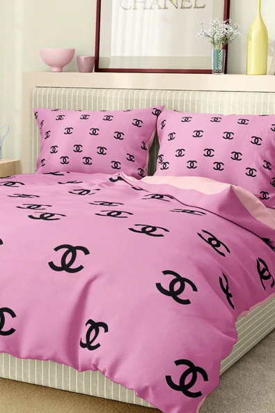 Marka Nevresim Takımı Çift Kişilik Pamuklu Saten Kumaş 6 Parça 3D Dijital Baskı Duvet Cover Set Model No:22 - 3