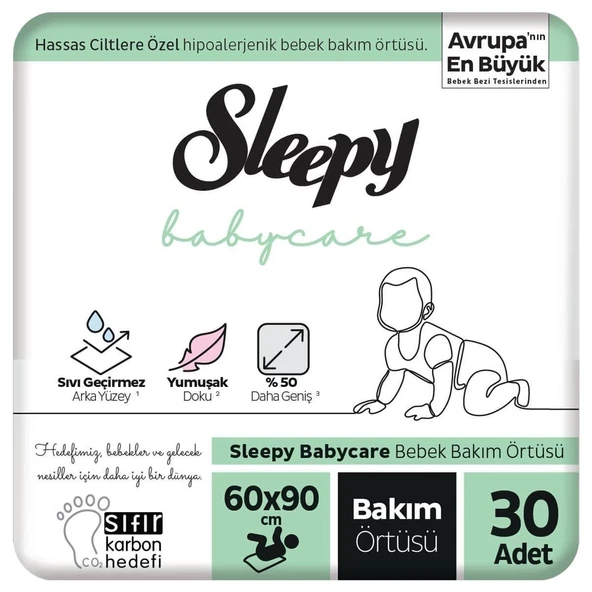 Sleepy 60x90 cm 10'lu 3 Paket Bebek Bakım Örtüsü