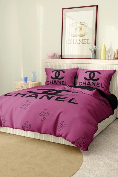 Nevresim Takımı Çift Kişilik Pamuklu Saten Kumaş 6 Parça 3D Dijital Baskı Duvet Cover Set Model No:33