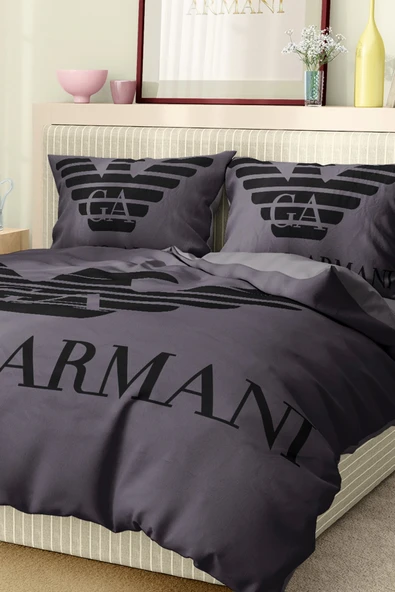 Nevresim Takımı Çift Kişilik Pamuklu Saten Kumaş 6 Parça 3D Dijital Baskı Duvet Cover Set Model No:1 - 4