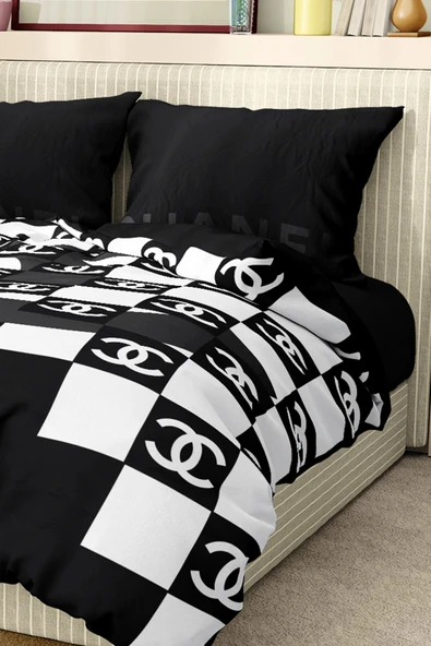 Marka Nevresim Takımı Çift Kişilik Pamuklu Saten Kumaş 6 Parça 3D Dijital Baskı Duvet Cover Set Model No:39 - 3