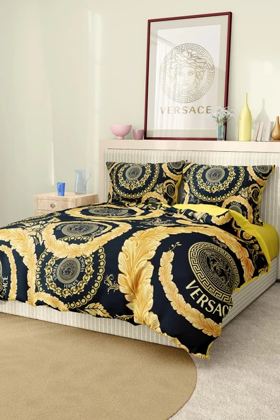 Marka Nevresim Takımı Çift Kişilik Pamuklu Saten Kumaş 6 Parça 3D Dijital Baskı Duvet Cover Set Model No:97