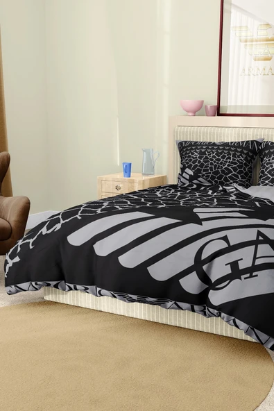 Nevresim Takımı Çift Kişilik Pamuklu Saten Kumaş 6 Parça 3D Dijital Baskı Duvet Cover Set Model No:3 - 7