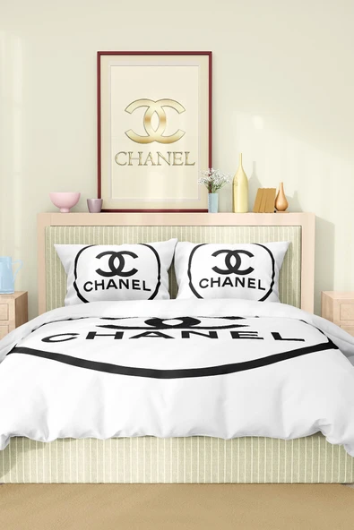 Marka Nevresim Takımı Çift Kişilik Pamuklu Saten Kumaş 6 Parça 3D Dijital Baskı Duvet Cover Set Model No:19 - 2