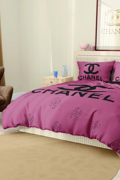 Nevresim Takımı Çift Kişilik Pamuklu Saten Kumaş 6 Parça 3D Dijital Baskı Duvet Cover Set Model No:33 - 7