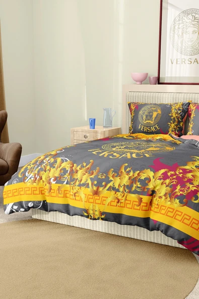 Marka Nevresim Takımı Çift Kişilik Pamuklu Saten Kumaş 6 Parça 3D Dijital Baskı Duvet Cover Set Model No:117 - 6