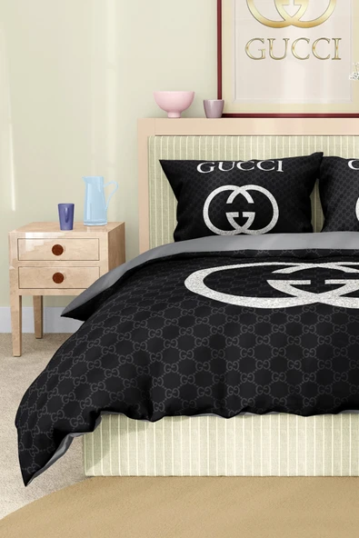 Marka Nevresim Takımı Çift Kişilik Pamuklu Saten Kumaş 6 Parça 3D Dijital Baskı Duvet Cover Set Model No:56 - 6