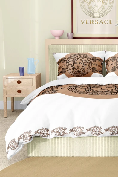 Marka Nevresim Takımı Çift Kişilik Pamuklu Saten Kumaş 6 Parça 3D Dijital Baskı Duvet Cover Set Model No:120 - 3