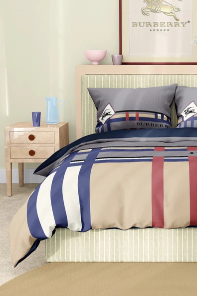 Marka Nevresim Takımı Çift Kişilik Pamuklu Saten Kumaş 6 Parça 3D Dijital Baskı Duvet Cover Set Model No:10 - 4