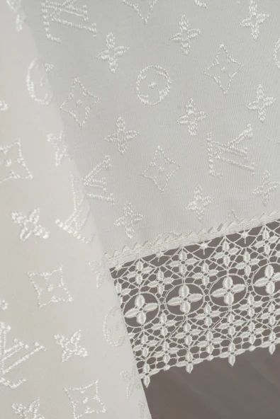 Louis Vuitton Masa Örtüsü 160*220 Cm "BRODE GÜPÜRLÜ" KDK İplik Özel Jakar Dokuma Dertsiz Leke Tutmaz Özel Kutulu - 6