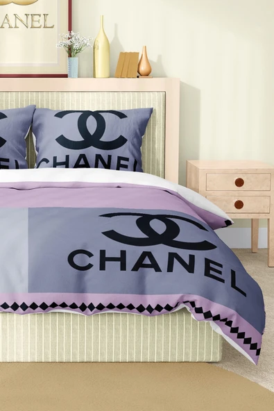 Marka Nevresim Takımı Çift Kişilik Pamuklu Saten Kumaş 6 Parça 3D Dijital Baskı Duvet Cover Set Model No:26 - 4