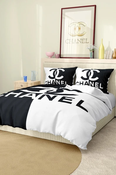 Marka Nevresim Takımı Çift Kişilik Pamuklu Saten Kumaş 6 Parça 3D Dijital Baskı Duvet Cover Set Model No:28