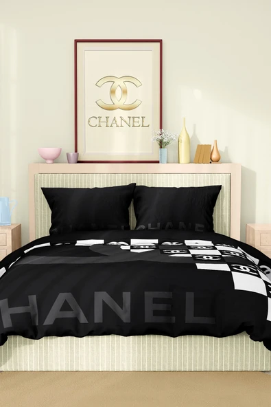 Marka Nevresim Takımı Çift Kişilik Pamuklu Saten Kumaş 6 Parça 3D Dijital Baskı Duvet Cover Set Model No:39 - 2