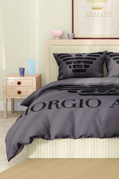 Nevresim Takımı Çift Kişilik Pamuklu Saten Kumaş 6 Parça 3D Dijital Baskı Duvet Cover Set Model No:1 - 6