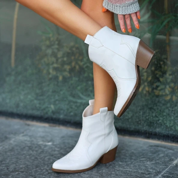 Akver Bej Cilt Topuklu Bot - 5