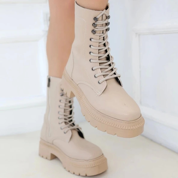 Caxa Nude Cilt Bağcıklı Bot - Resim 4