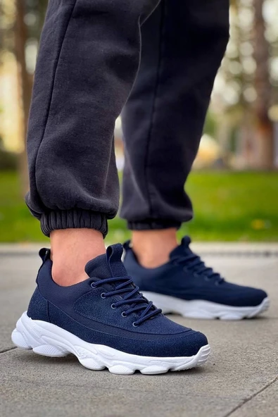 KB-707 Kuback Lacivert Süet Yüksek Taban Bağcıklı Günlük Erkek Ayakkabı