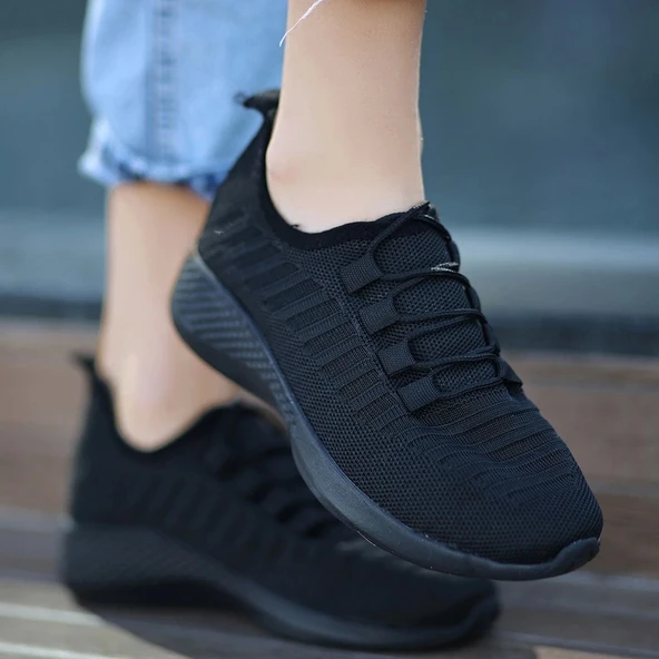 Wina Siyah Triko Spor Ayakkabı - 5