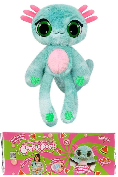 Bubble Pops Whacky Watermelon Axolotl: Kokusuyla Büyüleyen Şişme Peluş Aksolotl! - 4