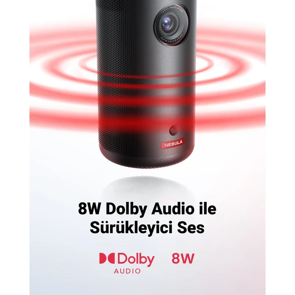 Anker Nebula Capsule 3 Akıllı Taşınabilir Projeksiyon Cihazı - 1080P - D2425 (Anker Türkiye Garantili) - 6