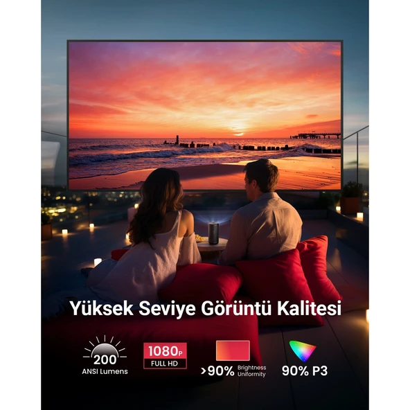 Anker Nebula Capsule 3 Akıllı Taşınabilir Projeksiyon Cihazı - 1080P - D2425 (Anker Türkiye Garantili) - 3