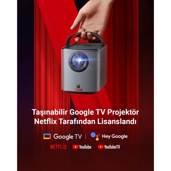 Anker Nebula Mars 3 Air Akıllı Taşınabilir Projeksiyon Cihazı - Netflix Lisanslı - 400 ANSI-Lumen - Native 1080P - Dolby Digital Ses - 150 inç Görüntü - (Anker Türkiye Garantili) - 2