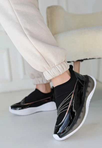 Keita Siyah Rugan Streç Detaylı Spor Ayakkabı - 3