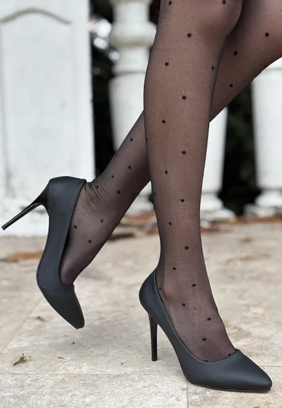Hillar Siyah Saten Stiletto Ayakkabı - 3
