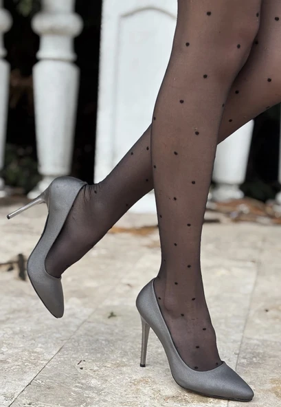 Hillar Platin Saten Stiletto Ayakkabı - 3