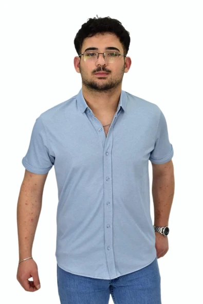 Erkek Gömlek Yaka Düğmeli Merserize Tişört 4680 BGL-ST04531 - Resim 4