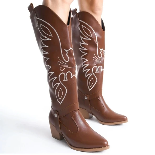 Jilla Taba Cilt Tak Çıkar Topuklu Bot Ve Çizme - 6