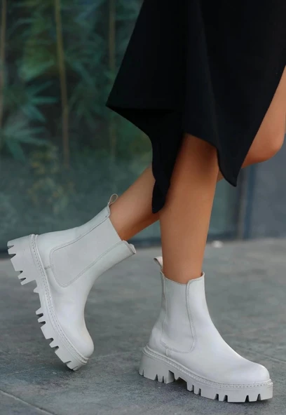 Ninle Bej Cilt Topuklu Bot - Resim 2