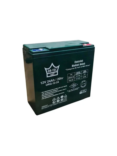 OR-TEC 12 VOLT 24 AH BİSİKLET AKÜSÜ ORB.BK00024.12