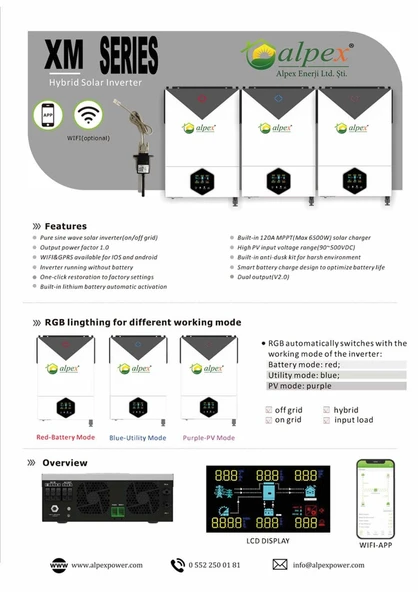 On Grid/Off Grid Hybrid İnverter 48 Volt 6200 Watt - 3