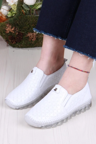 Mehmet Mete 0002-T Anatomik Rahat Yumuşak Hakiki Deri Kadın Ayakkabı - Resim 6