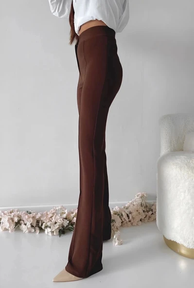 Önü cumalı ithal krep pantolon - 2