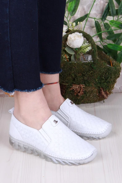 Mehmet Mete 0002-T Anatomik Rahat Yumuşak Hakiki Deri Kadın Ayakkabı - Resim 7