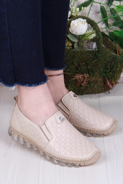 Mehmet Mete 0002-T Anatomik Rahat Yumuşak Hakiki Deri Kadın Ayakkabı - Resim 12