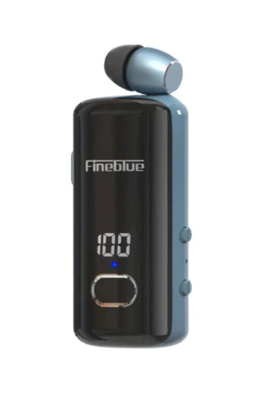 F580 Dijital Göstergeli Makaralı Titreşimli Bluetooth Kulaklık Mavi