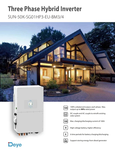 DEYE 50kW Hibrit Trifaze (HV) İnverter - Resim 6