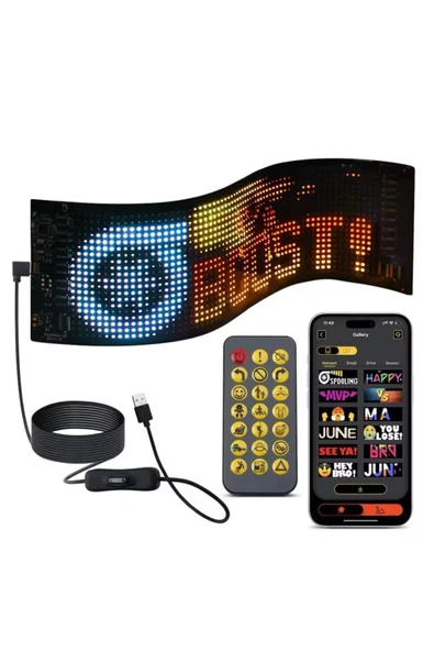 Led Panel Cama Yapışan Telefon Kontrollü Led Ekran Panel 16*64 Led Sayısı - 1