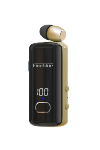 F580 Dijital Göstergeli Makaralı Titreşimli Bluetooth Kulaklık Gold